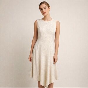 Asymmetric Beige Midi Sleeveless Dress 12